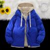 Winter new fake two-piece hooded cotton-padded jacket men's short loose thickened cotton-padded jacket winter bread-padded jacket