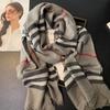 Wool Scarf Women'S Spring And Autumn British Versatile Plaid Silk Scarf Thin Long Scarf Warm Large Shawl