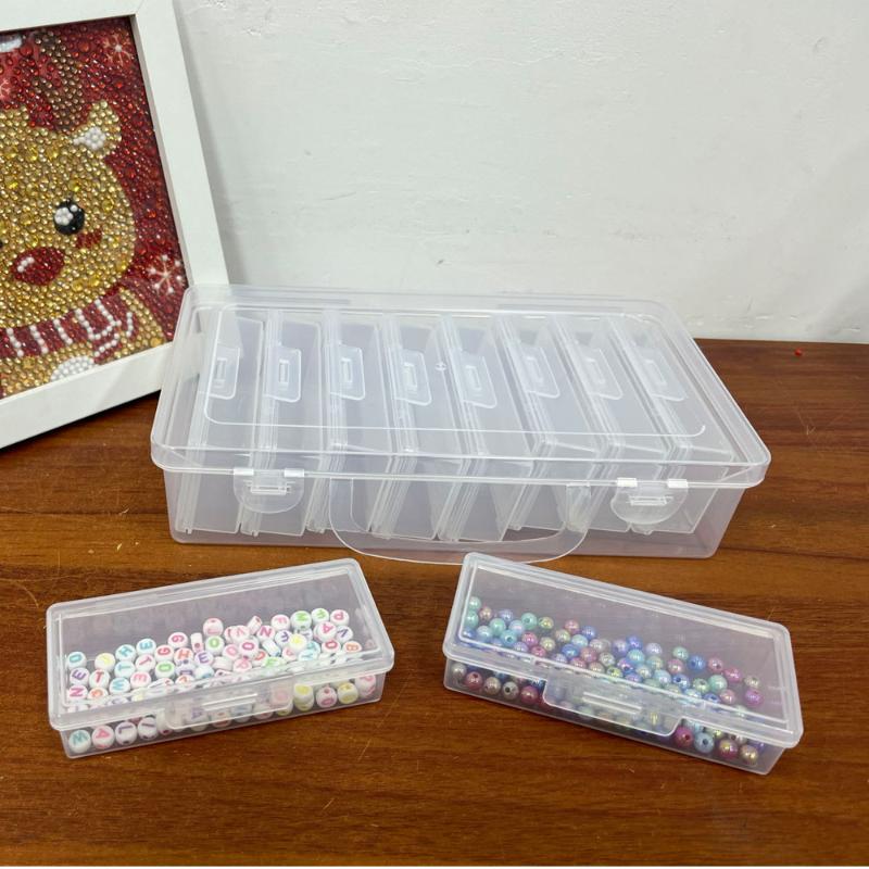 1 Set Crafts Beads Jewelry Accessories 4/6/8/12 Grids Adjustable Transparent Rectangular Storage Boxes With Dividers
