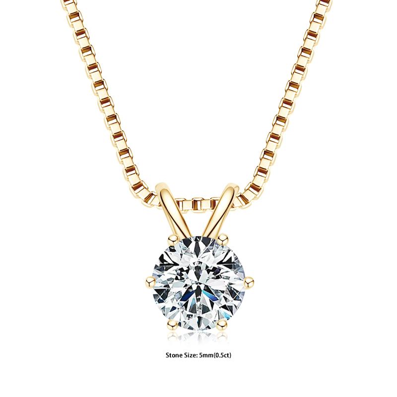 

RAPRGOLD Certified 0.5-5ct Moissanite Pendant Necklaces S925 Silver Solitaire Necklace Chains For Women Jewellry Gifts 45cm