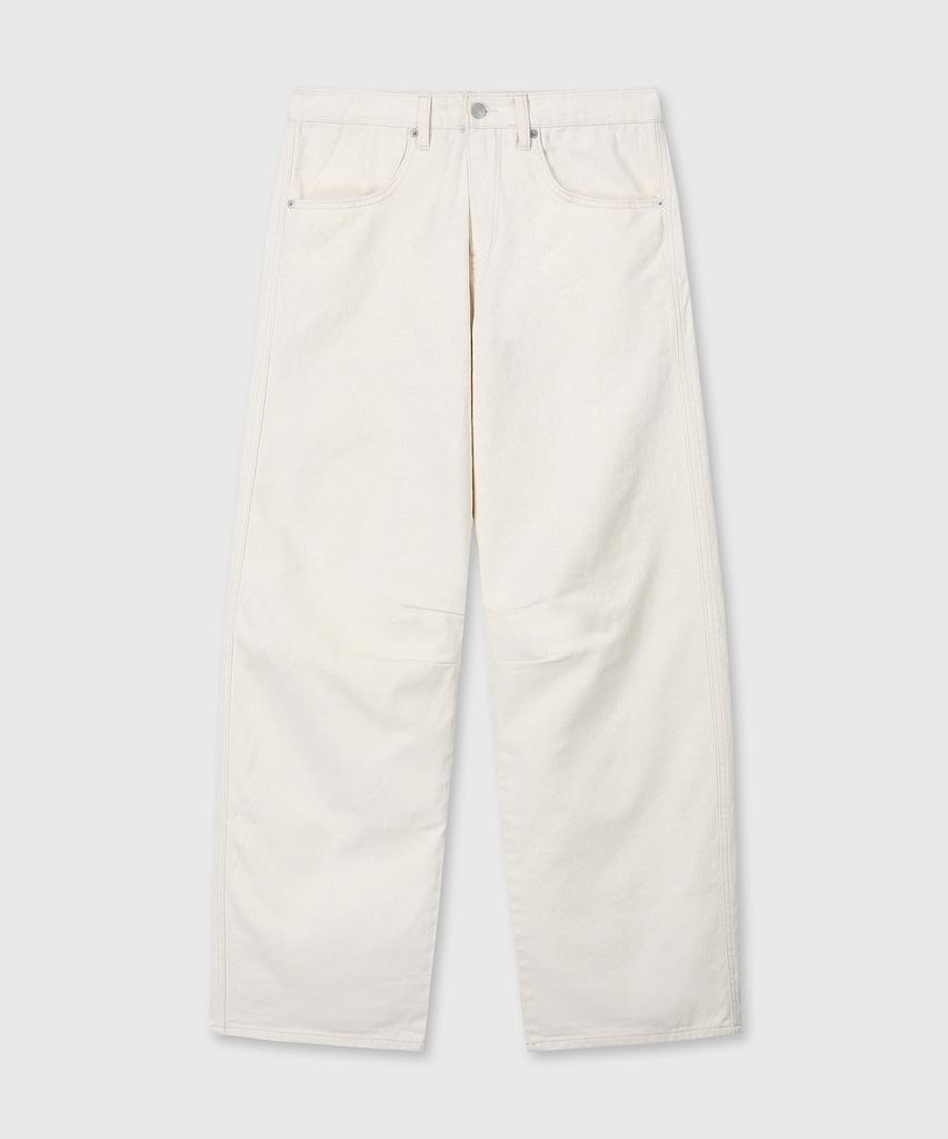 Daibeuin Wide Curved Denim Pants (Cream)