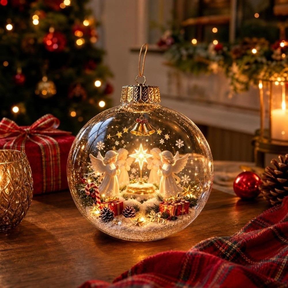 Acrylic Xmas Hanging Decoration 8cm Snowman Crystal Ball Christmas Ball Ornament  Holiday Ornament