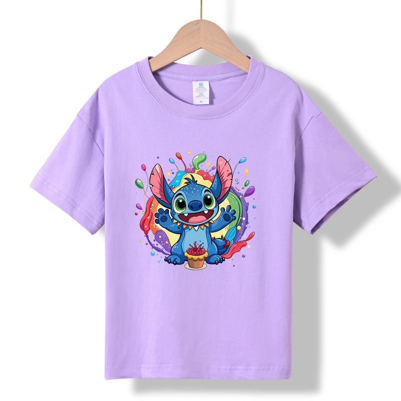 XH30 MINISO 2026 Sommer Neues Bedrucktes Baumwoll-T-Shirt mit Rundhalsausschnitt für Kinder von 1-16 Jahren, Jungen und Mädchen