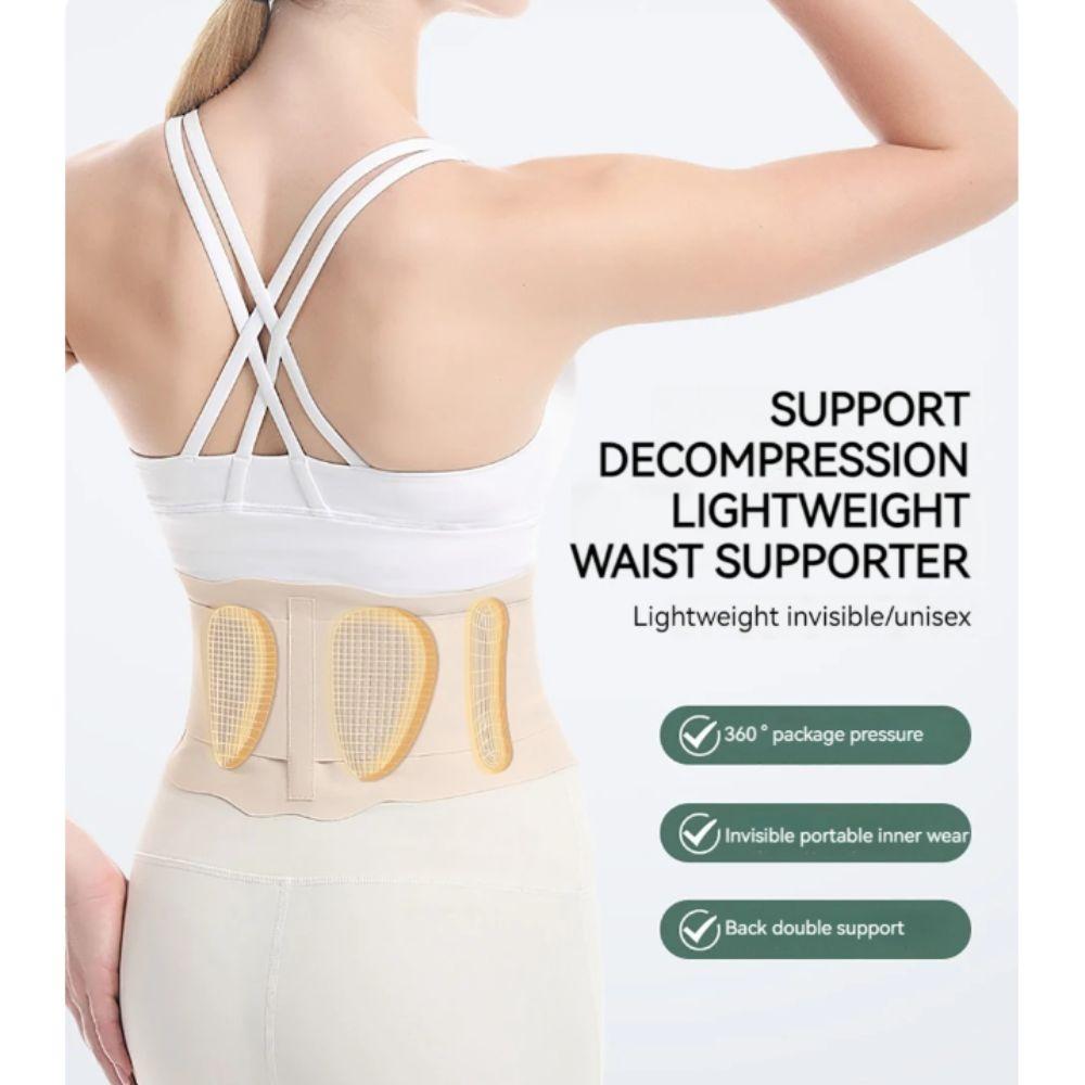 Dual Adjustable Waist Trainer Belt Brace Elastic Webbing Sports Lumbar Support Brace  Summer