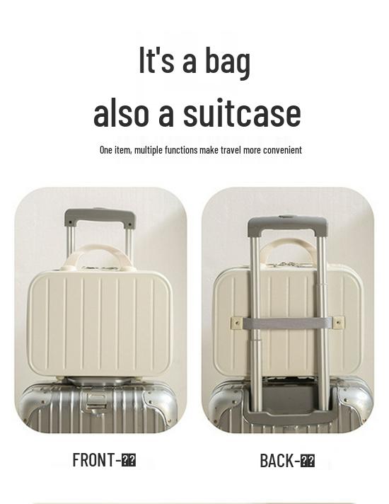 14-Inch Women's Portable Makeup and Toiletries Storage Box with Suitcase Hook