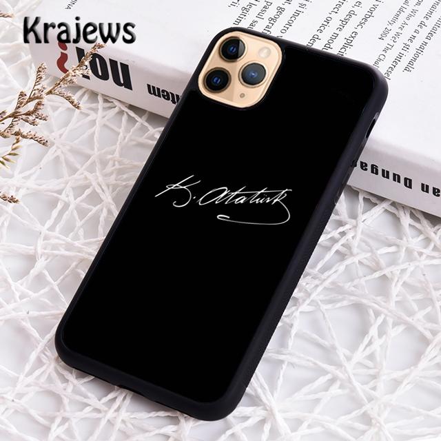 Krajews Mustafa Kemal Ataturk Signature Phone Case For iPhone 14 5 SE 6s 7 8 Plus X XR XS 11 12 13 Pro Max Samsung S21 S22 Ultra