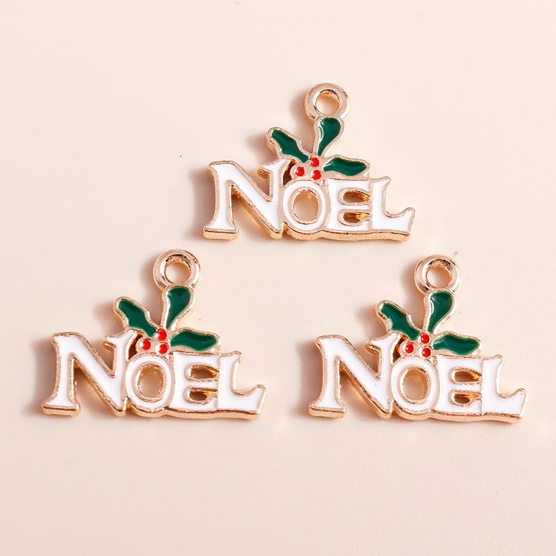 10pcs Enamel Christmas Tree Snowman Pendants Charms for Jewelry Making Earrings Necklace DIY Bracelet Accessories Supplies