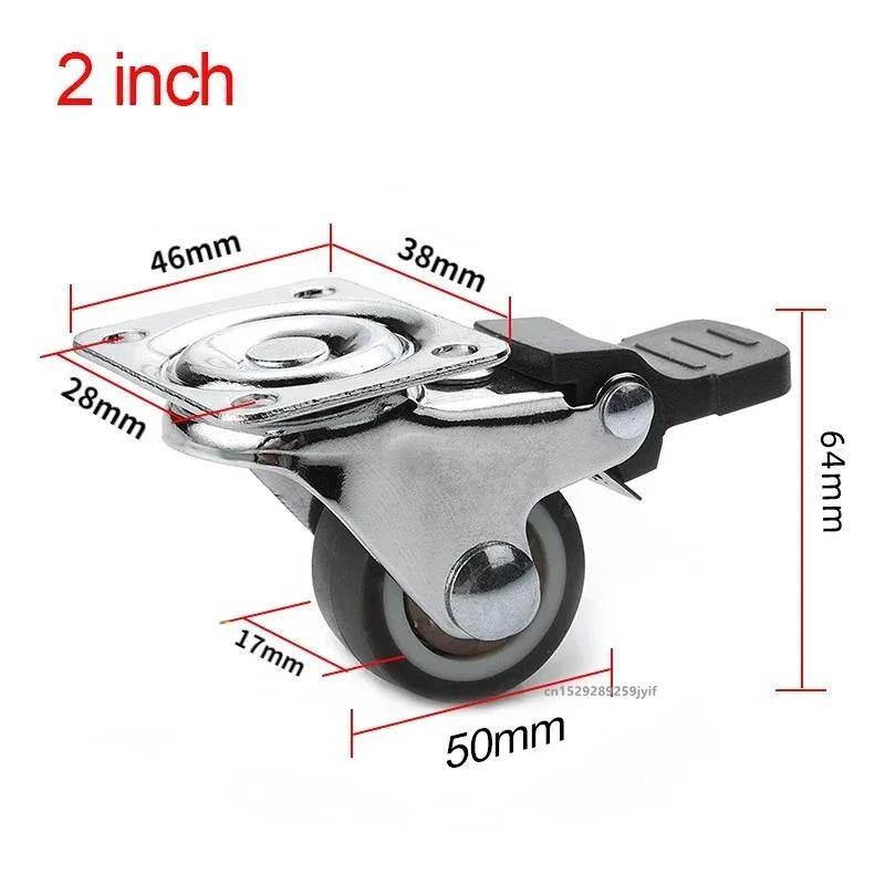 4PCS Furniture Caster 1''/2'' Soft Rubber Universal Wheel Swivel Caster Roller For Platform Trolley Accessory Furniture