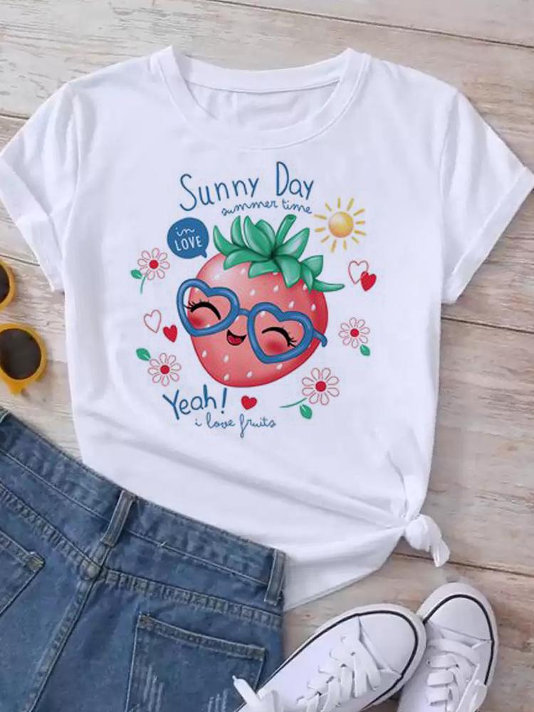 Maycaur New Women's White Tshirt Fashion Summer Letter Printing Short Sleeve T Shirt Harajuku Streetwear Tops Woman T-shirt Tees