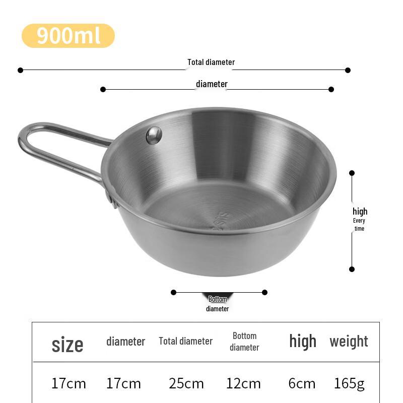 ZISIZ Korean Stainless Steel Handled Soup Bowl