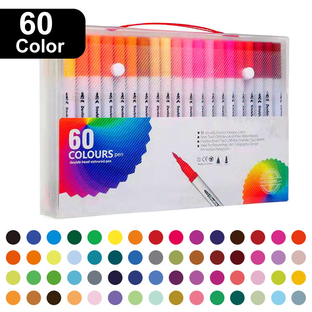 12/60/120 Colors Double Head Markers Tip Art Supplies Drawing Brush Pen Colors Set For Gift Pens Pencils Writing Office School