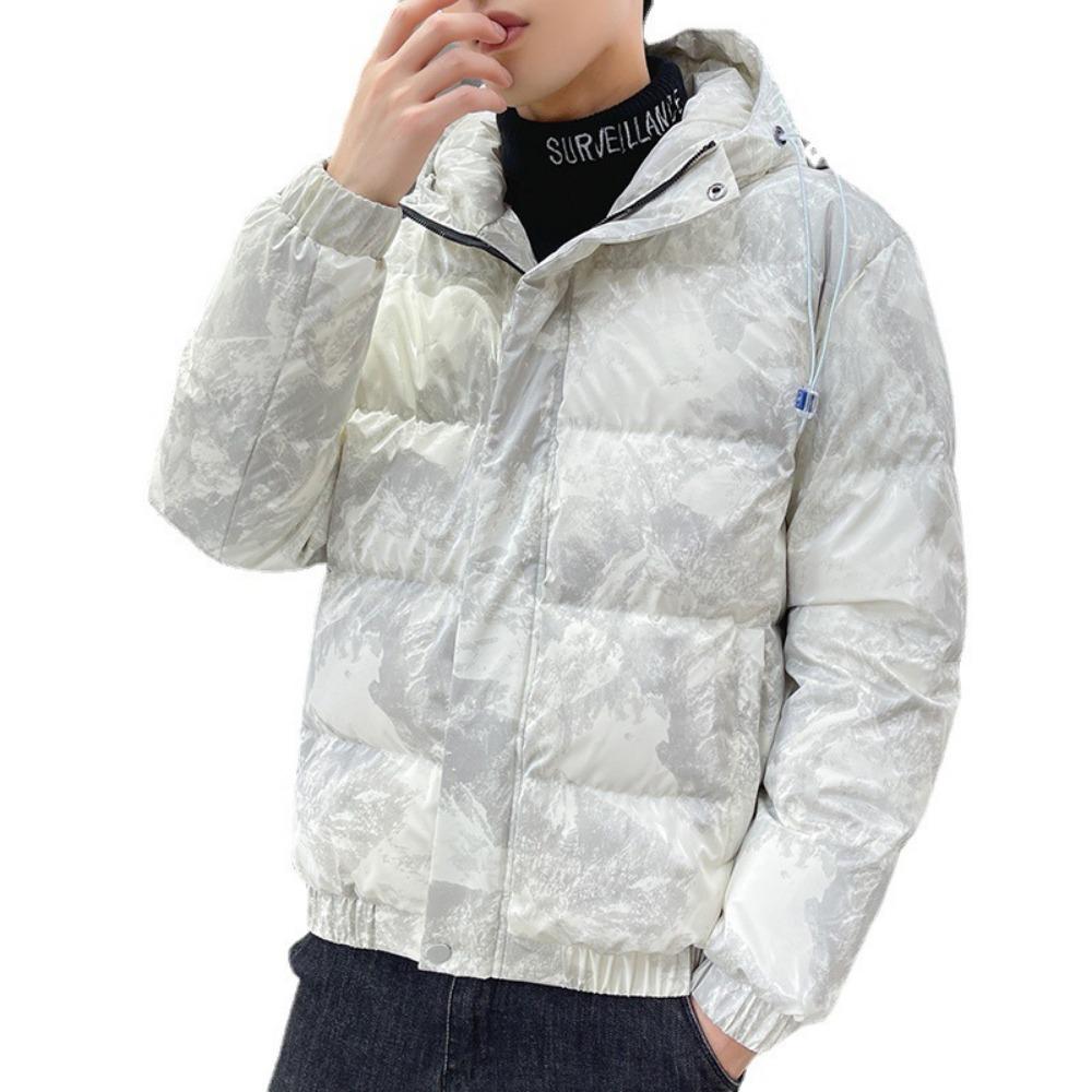Dunjakke herre kort lett og tynn ny vintertrend hette fortykket