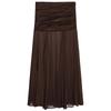 Zaprha 2025 New Fashion Patchwork Brown Translucent Fold Design Skirt Draping Effect 3111375