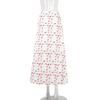 Spring Women's Elegant High Waist A-line Mermaid Hem Floral Cherry Print Skirt Vintage Crossborder European American Style Skirt