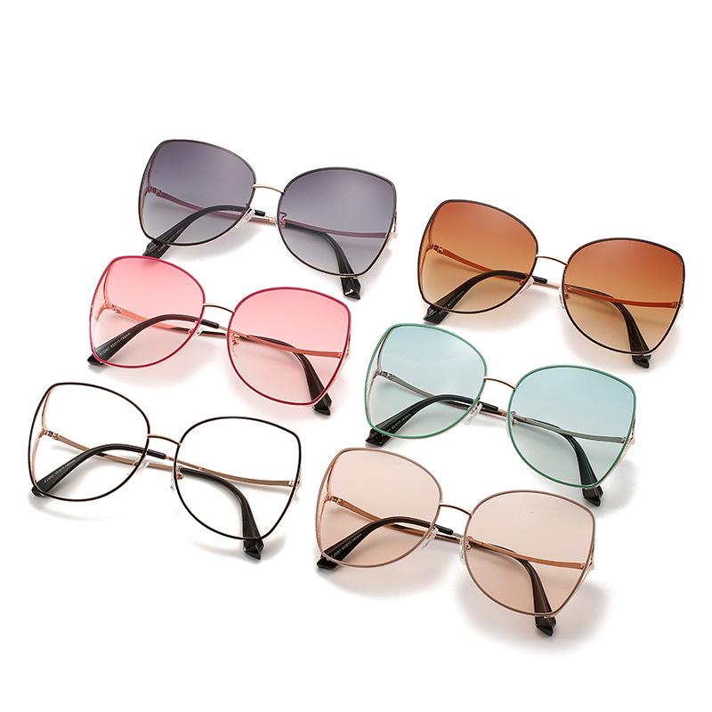Women's Fashion Polygon Metal Sunglasses with Ocean Lens - New Trendy Design