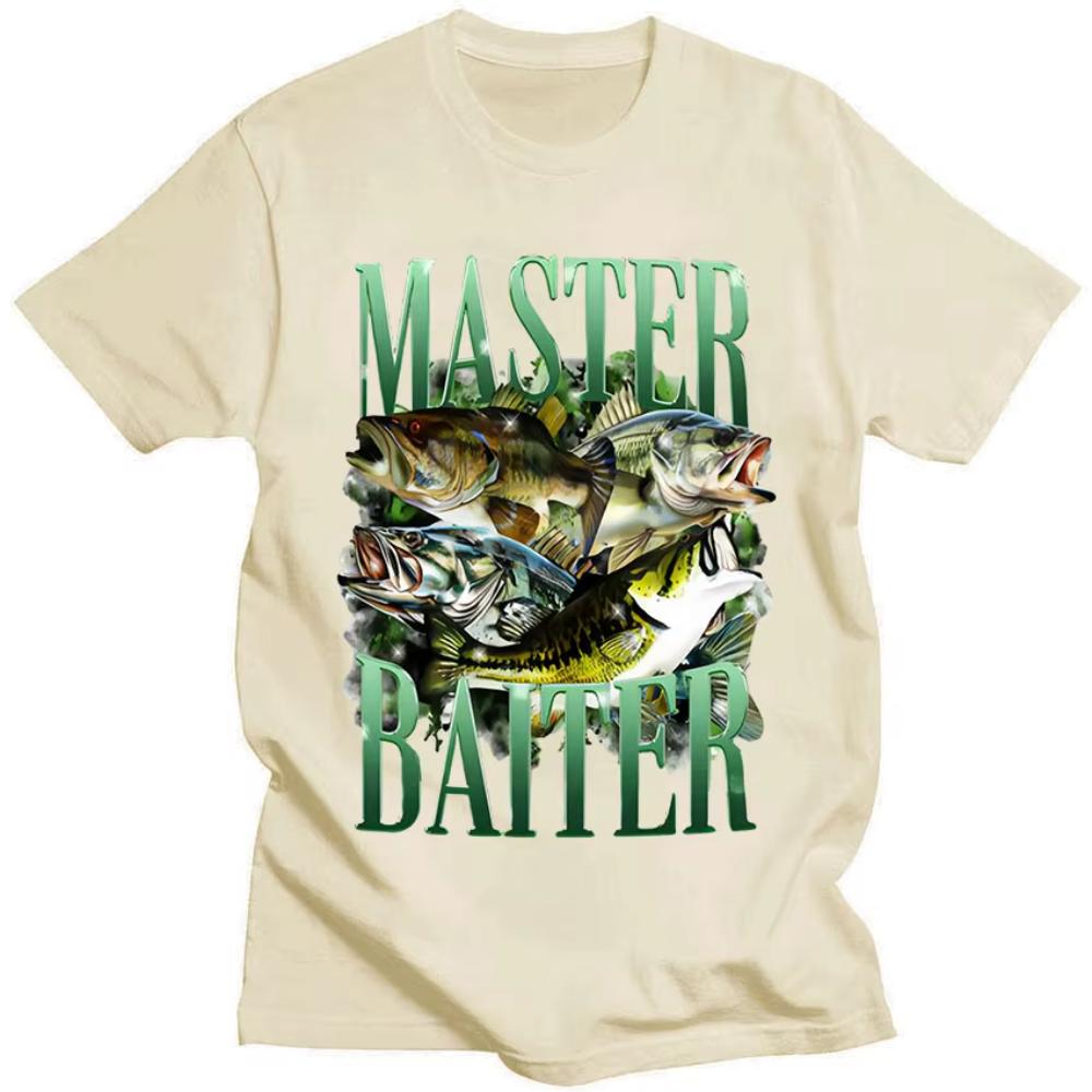 Master Baiter Bass Fishing Funny Graphic T Shirt Mens Vintage ONeck Oversized Cotton Tshirts Loose Clothing High Quality Tees