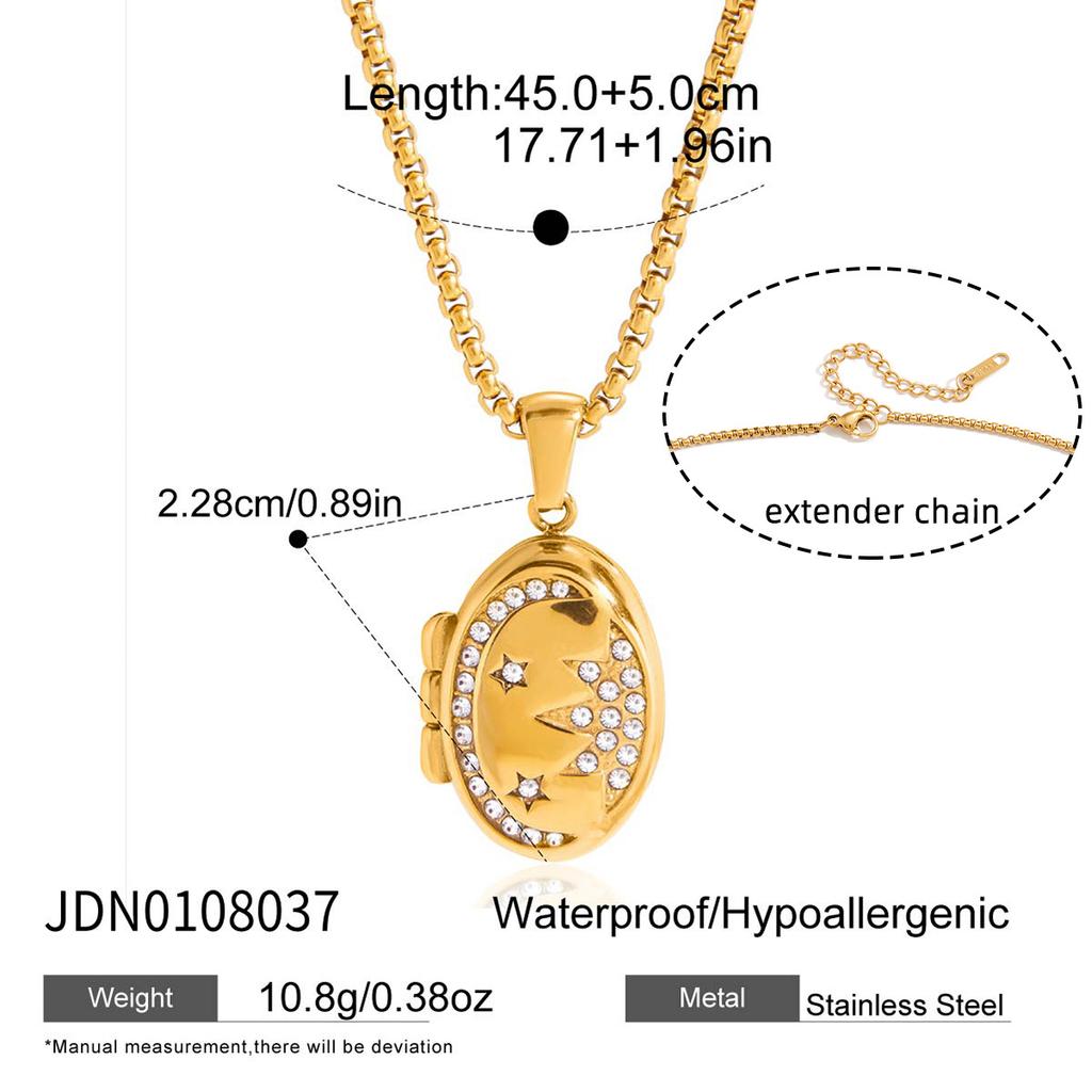 Stainless Steel Photo Box Necklace Light Luxury Niche Clavicle Chain Valentine's Day Titanium Steel Ring Jewelry