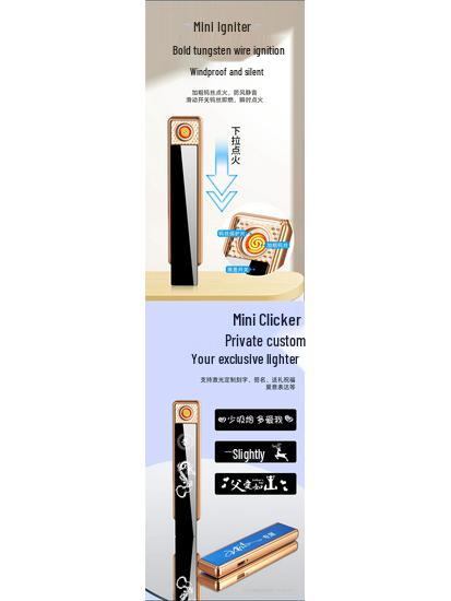 USB Rechargeable Silent Ultra-Thin Mini Lighter – Trendy TikTok Style for Men