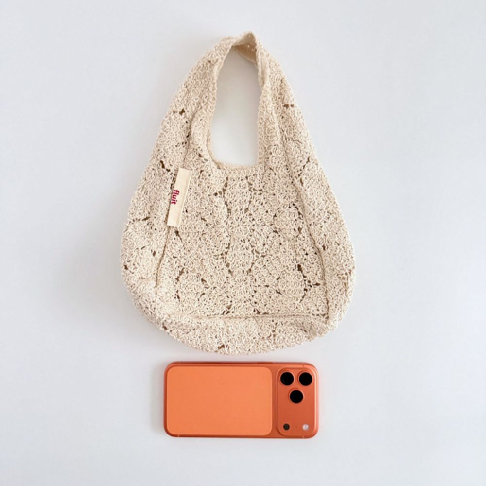 Fluit Studio Mini See-Through Knit Floral Lace Tote Bag