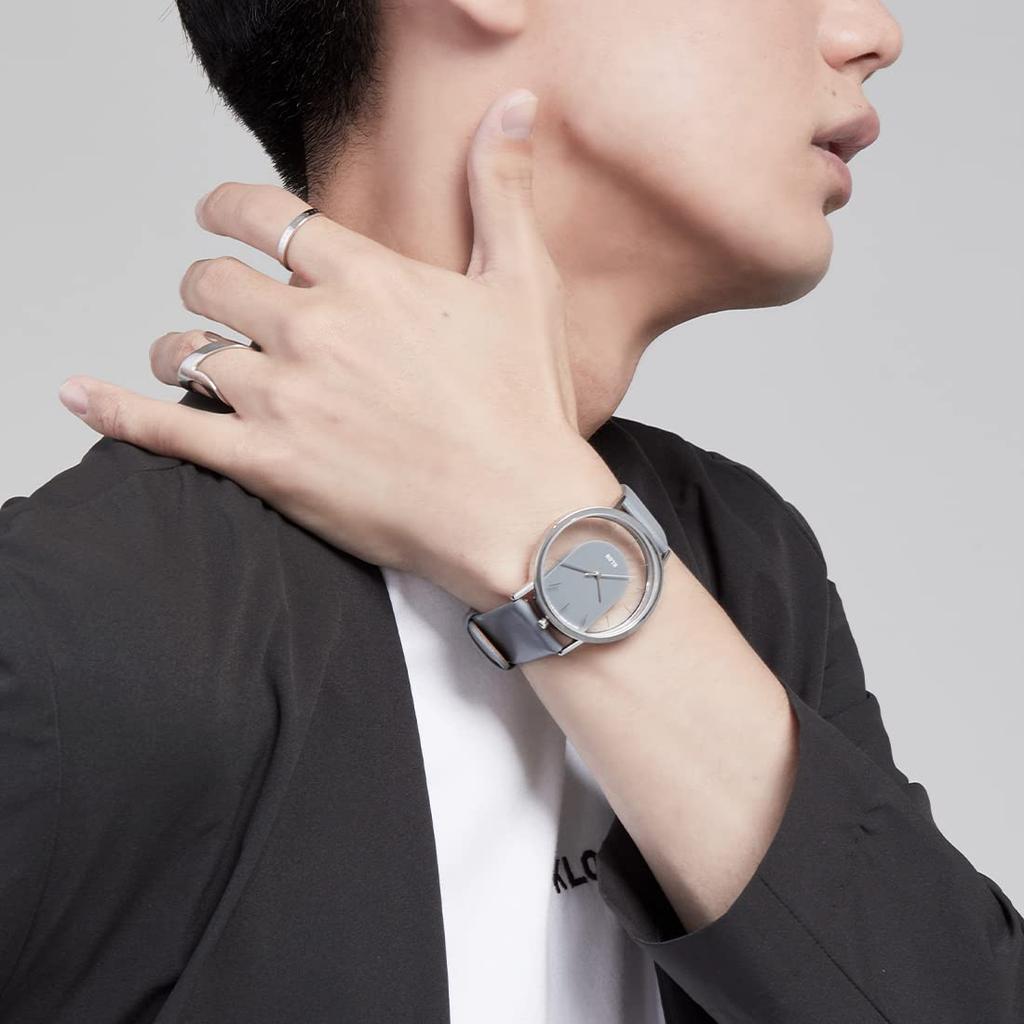and Unisex Skeleton KLON INVISIBLE RELATION GRAY 40mm Popular Gray Brand Watch Men's Women's Watch, -