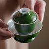 Emerald Green Hand Painted Thousand Mile Landscape Cover Bowl Original Glaze Ceramic Antique Style Gongfu Anti Scald Tea Set