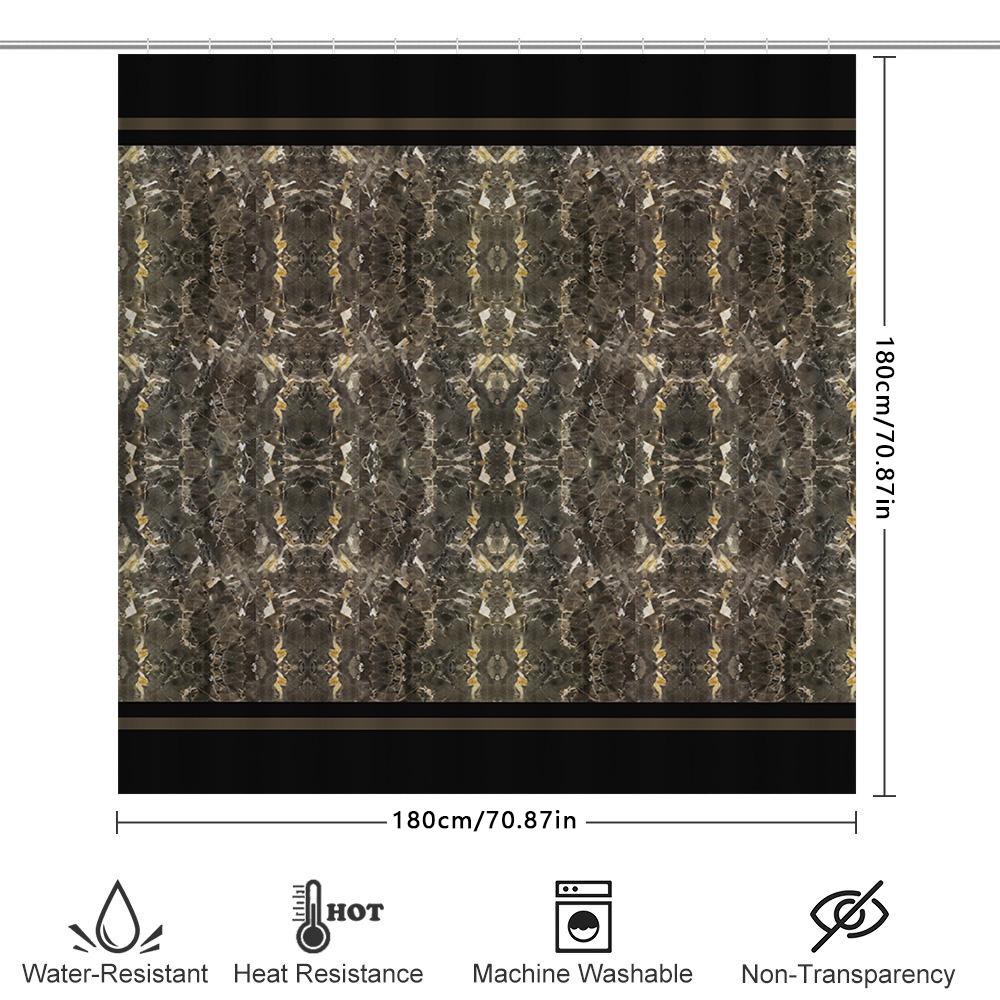 Luxury Vintage Bathroom Shower Curtain Black Gold Abstract Design Waterproof Fabric Home Decor 3D Print Curtains for Bathtub Ali