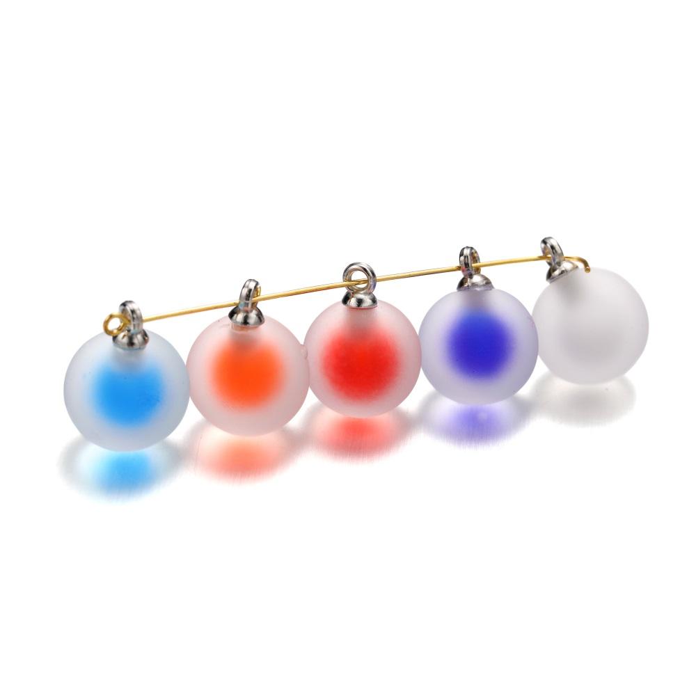 10Pcs/Lot Resin Frosted Round Pendants Charms for DIY Bracelet Earrings Necklace Pendant Jewelry Making Accessories Supplies