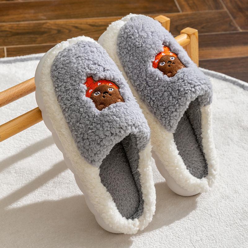 Dámské protiskluzové bavlněné pantofle do interiéru - teplé, s tlustou podrážkou, vhodné na jaro, podzim, zimu a pro muže.