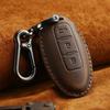 KEYYOU Genuine Leather Car Key Case Cover For Nissan Tidda Livida X-Trail T31 T32 Qashqai March Juke Note GTR Keychain Ring