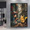 Print on Canvas  Gengar Classic Anime Posters Cartoon Character Picture HD Printing Retro Style Home Living Room Decor