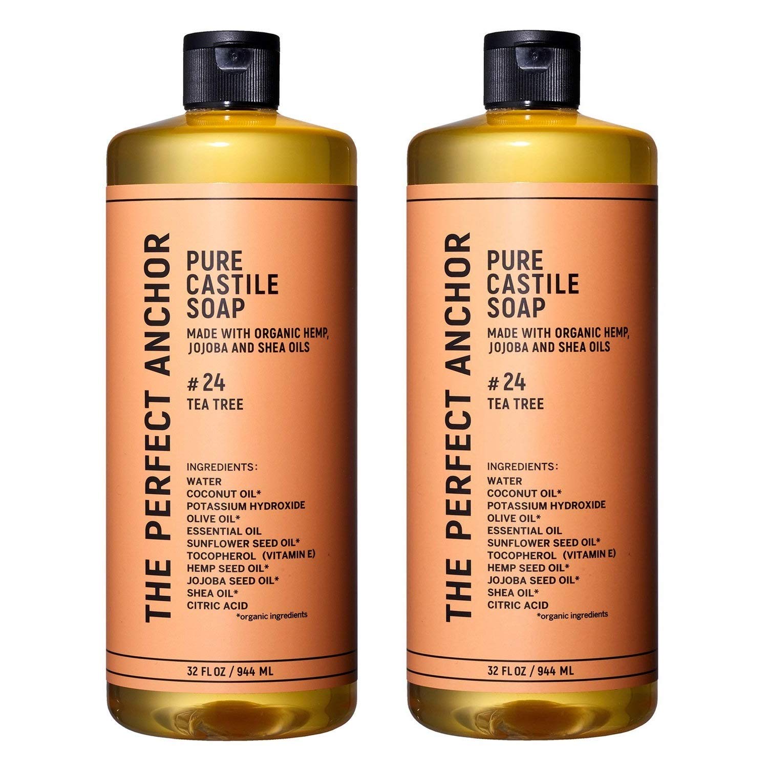 The Perfect Anchor Pure Castile Soap Tea Tree 944ml x 2 bottles