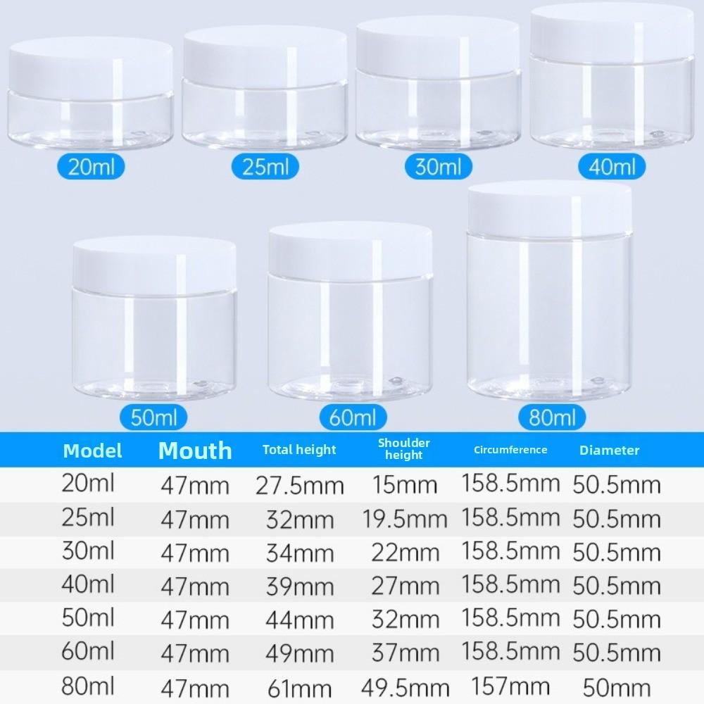 Travel 60ml Refillable Bottles Empty Transparent Container Jars Plastic with Lids Cosmetic Makeup Bottle Storage Container