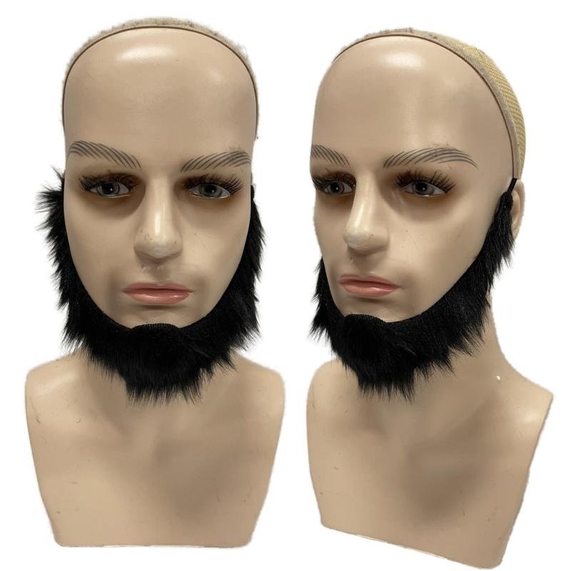 Falscher Bart Falscher Schnurrbart Schwarzer Bart Halloween Bart Langer Bart Falsches Kostüm Schnurrhaare Alter Mann Schnurrbart für Party