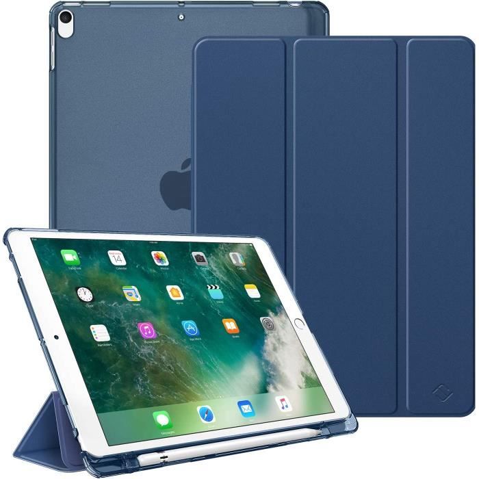 Coque pour iPad Air 3 2019 - iPad Pro 10.5 2017 Étui Transparent avec Porte-Stylo Housse de Protection avec Fonction A2353