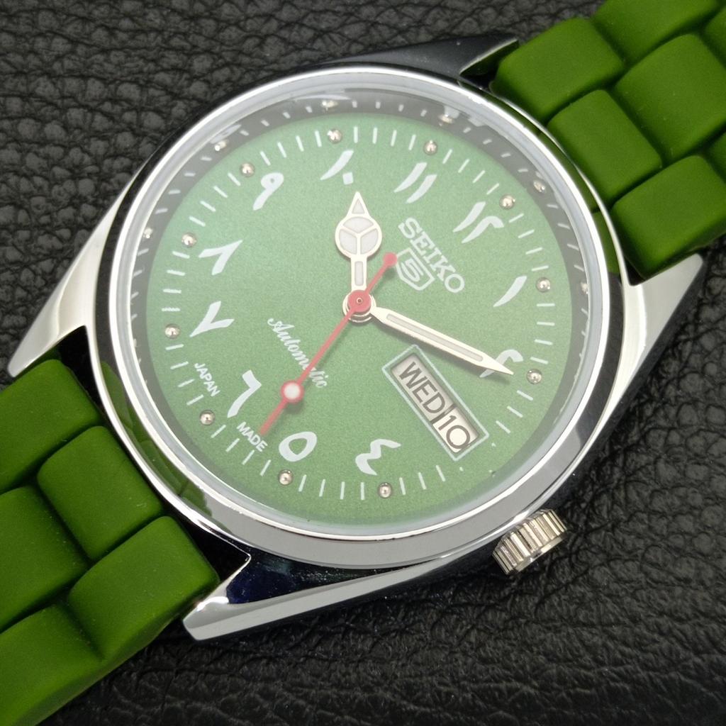 VINTAGE REFURBISHED SEIKO 5 AUTOMATIC 6309A JAPAN MENS GREEN WATCH a441246-4 Sk-a441246