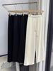 Silk & Cashmere Fleece-Lined Straight-Leg Pants with Elastic Waist and Drawstring, Slimming, Good Drape, Casual Long Pants.