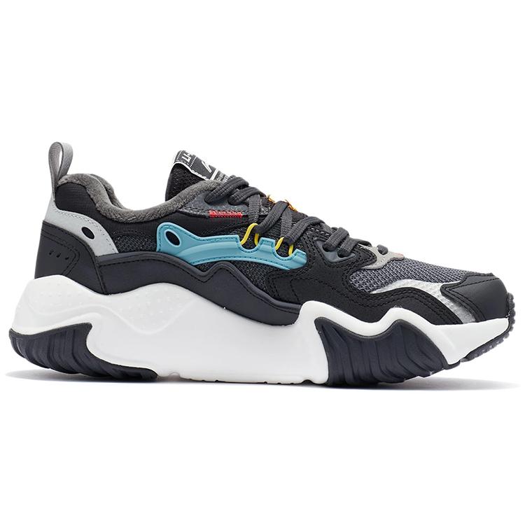 Li Ning Cat Paw Lite Cushioning Slip Resistant Abrasion Resistant Low top Running Shoes Men's Black White Blue AGCR229-1