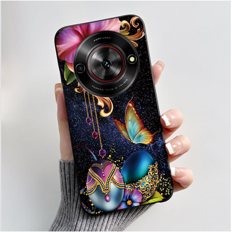 Cute Cartoon Case For ZTE Blade A75 5G/Nubia Focus 5G/Nubia Calf 5G Printing Shell Protective Cover Soft Silicone Black Casing