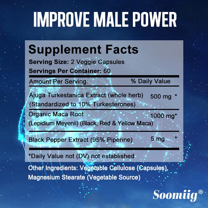 Turkesterone + Maca – 1500 mg | 120 Capsules | Muscle & Athletic Performance Enhancer