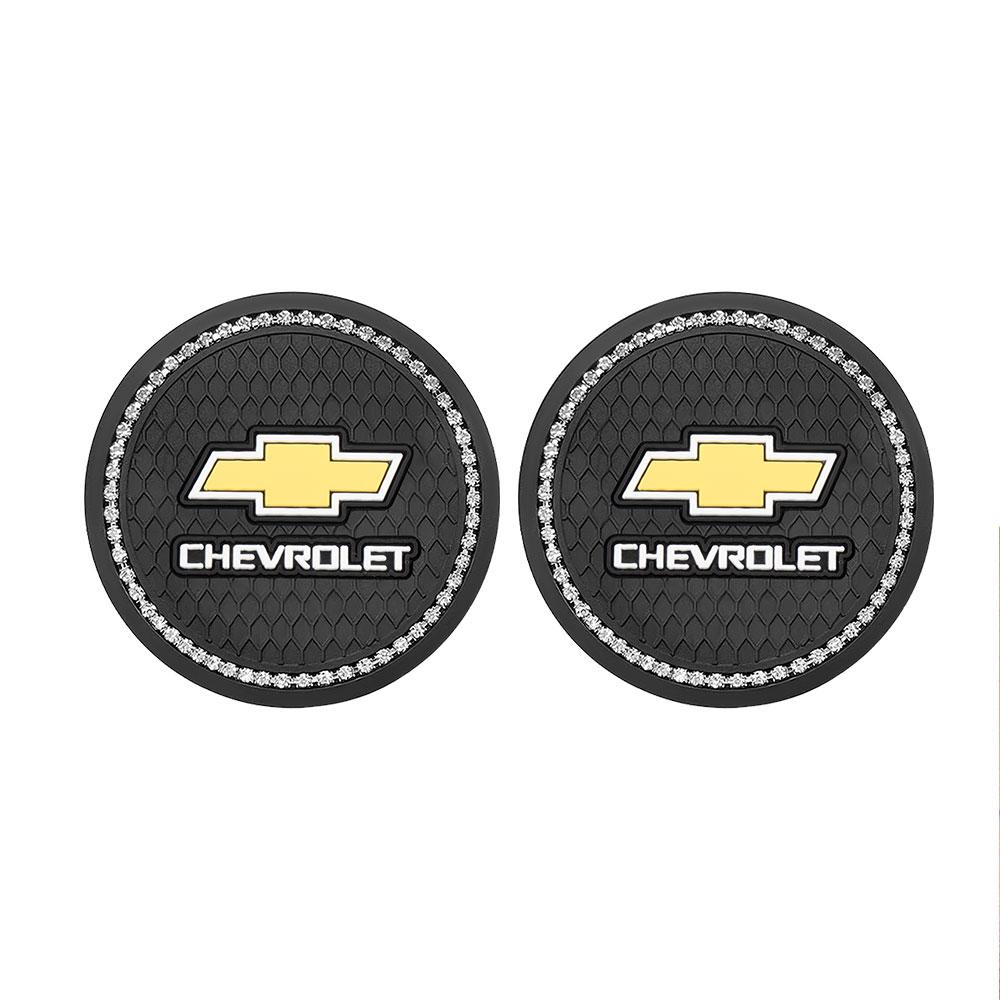 AABHI1 1/2Pcs Non-slip Mat Water Cup Slot Pad Car Coaster For Chevrolet Cruze Captiva Lacetti Aveo Malibu Trax Camaro Colorado Z71 Volt