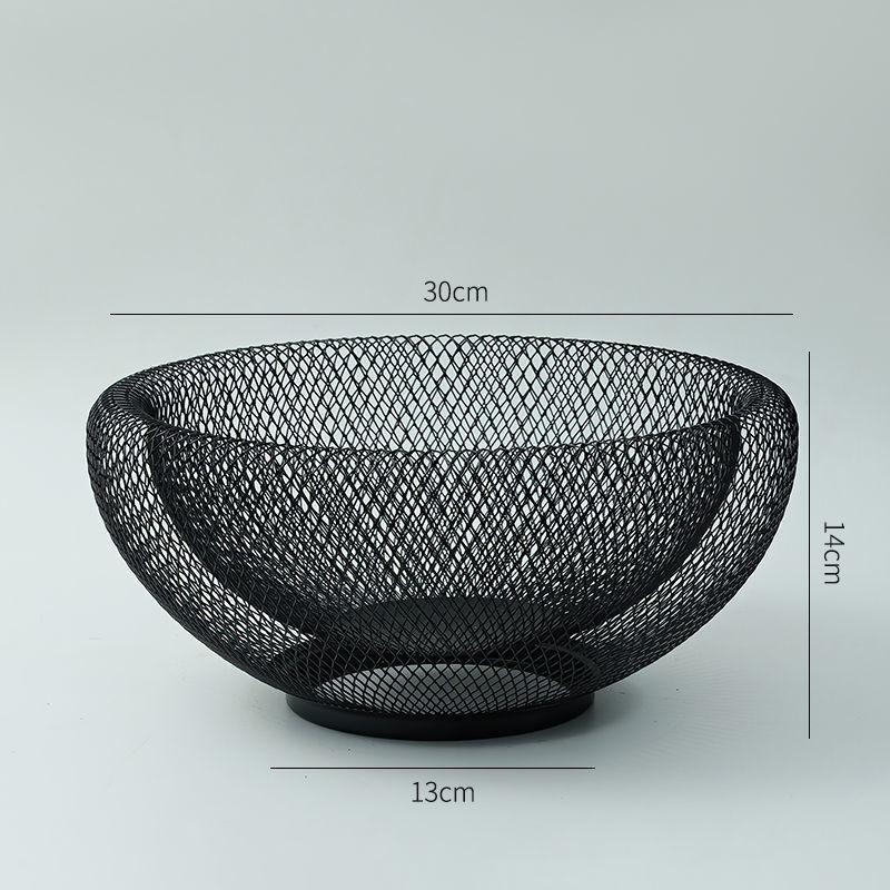 Nordic Creative Ironwork Wire Mesh Fruit Basket Double-Layer Modern Snack And Candy Storage Fruit Basket