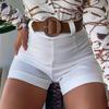 Summer Office Lady Shorts High Waist Solid Color Back Zipper Skinny Hot Pants for Daily Life