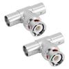 2pcs BNC Male to Female Adapter 3 Way Surveillance Video T Connector Splitter