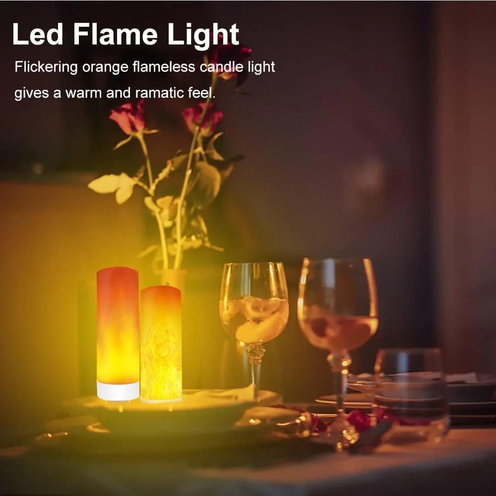 5V USB LED Flame Effect Light Bulbs USB Flame Lamp Candle Bulb Flameless Night Light Flickering Fire Bulb for Home Party Decor
