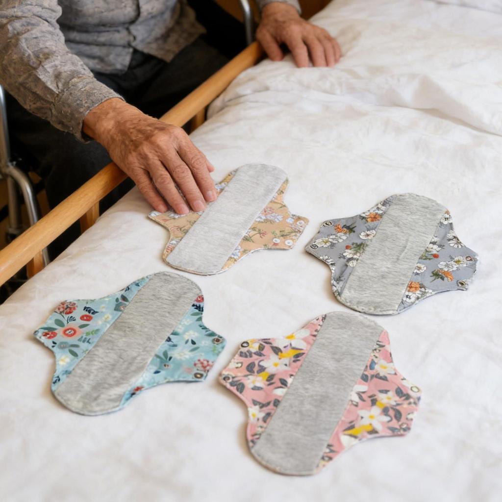Sanitary Pads 4pcs Reusable Leak Proof Sanitary Pads Menstrual Cloth Pads Washable Breathable Cloth Menstrual Gaskets