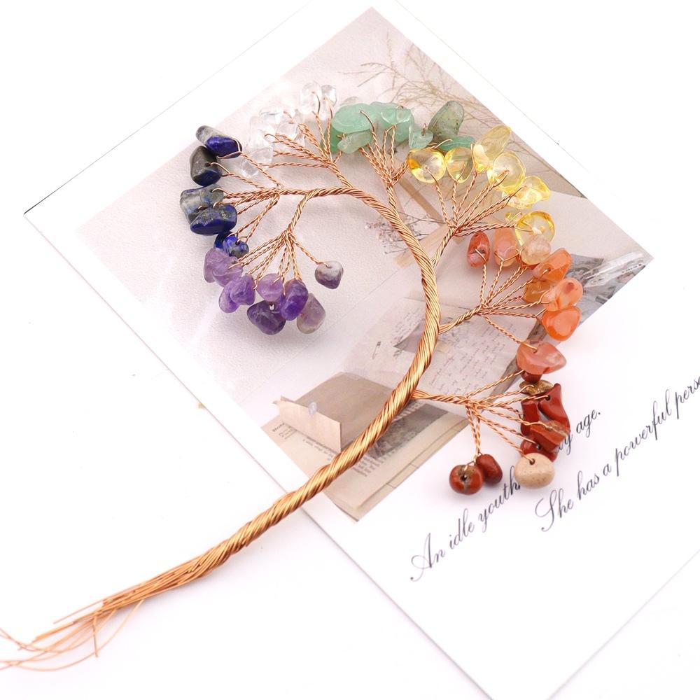 

Natural Crystal Lucky Tree Rich Tree Diy Material Package Work In Progress Hand Woven Tree Phoenix Tail Accessories H28