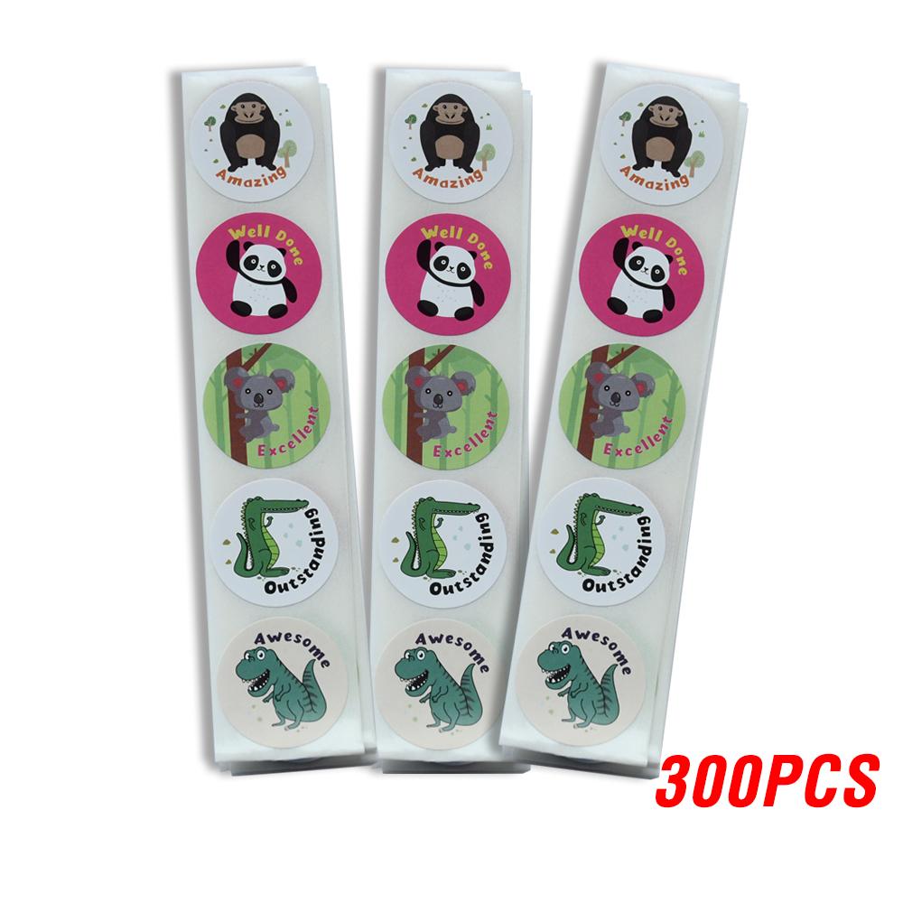 100-500pcs Encouragement Sticker Reward Stickers Roll For Kids Motivational Stickers With Cute Animals For Students Teachers