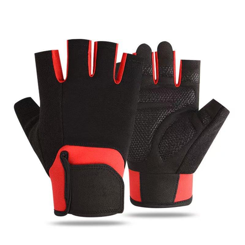 Fitnesshandschuhe für Männer und Frauen Halbfinger Handgelenkschützer Rutschfest Verschleißfest Riemen für Anti-Blasenbildung