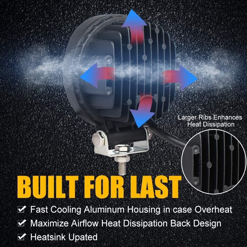 LED Work Light, 42 W, Small, LED Work Light, White, Wide Angle Type, Fog