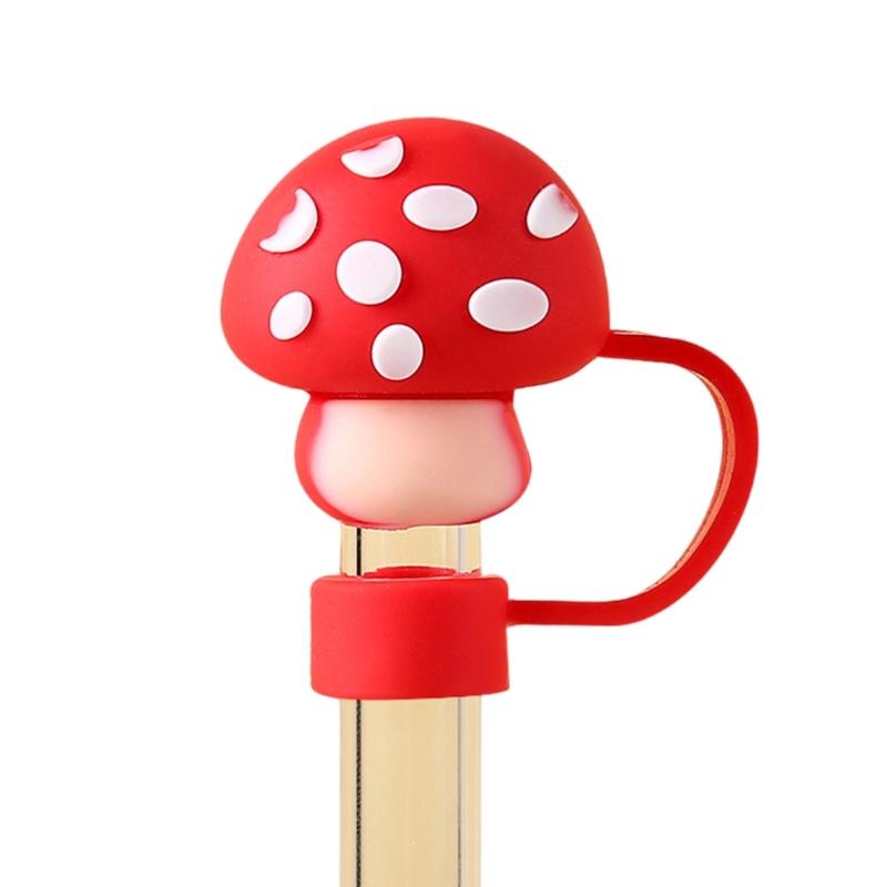 Set of 6 Silicone Drink Caps Dustproof Cartoon Straw Cover Straw Plug Simple Silicone Straw Tip Cover for Straw Use